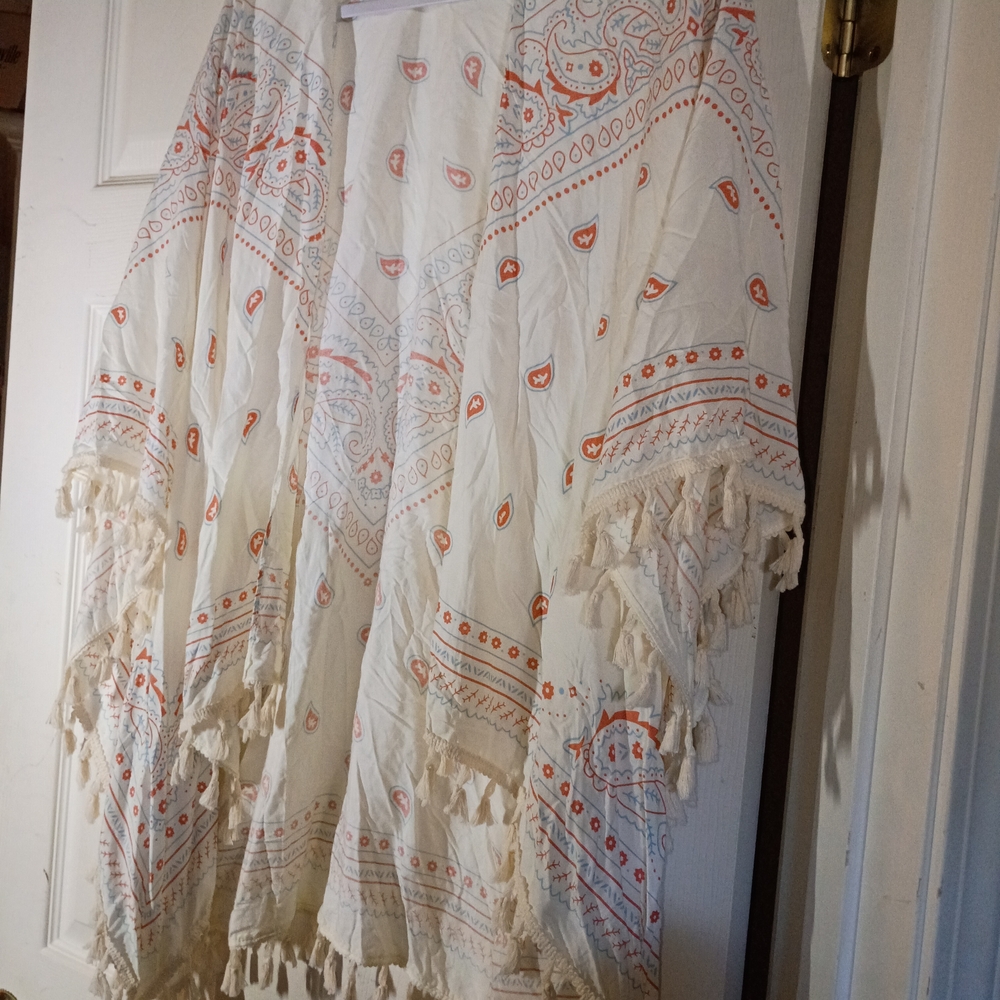 Bohemian Fringe beach poncho